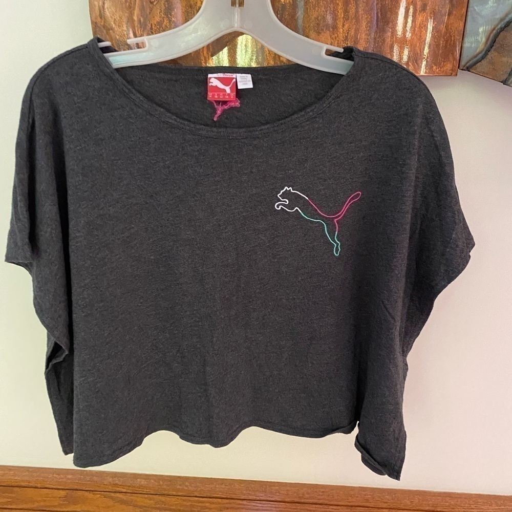 PUMA charcoal gray crop top Medium